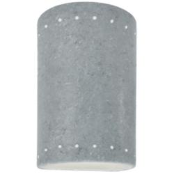Ambiance 9 1/2"H Concrete Perfs Cylinder Closed LED Sconce