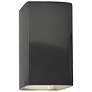 Ambiance 9 1/2"H Gloss Gray Rectangle Closed Top Wall Sconce