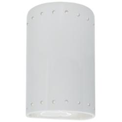 Ambiance 9 1/2"H Gloss White Closed Top LED Outdoor Sconce