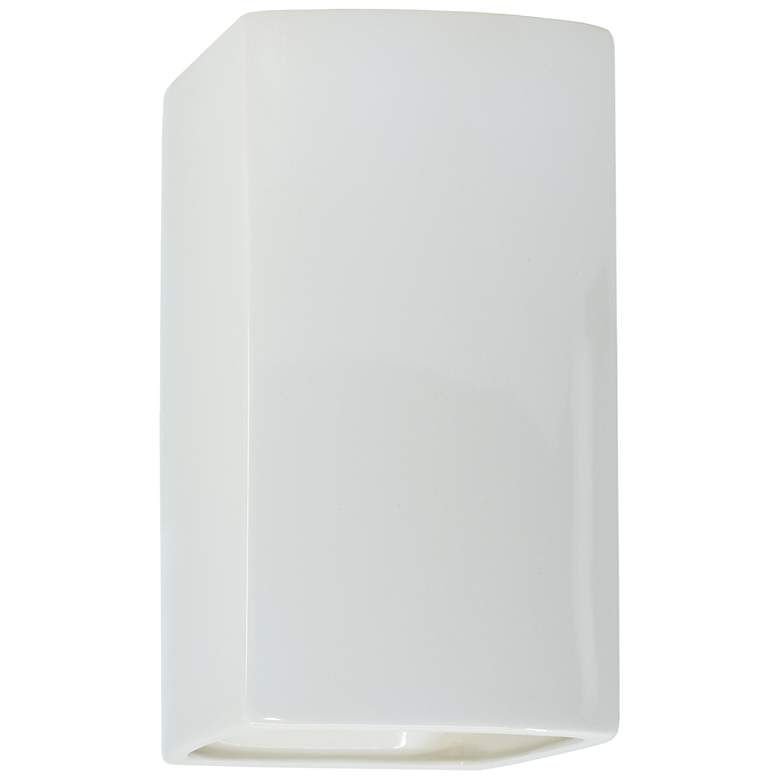 Image 1 Ambiance 9 1/2 inchH Gloss White Closed Top Outdoor Wall Sconce
