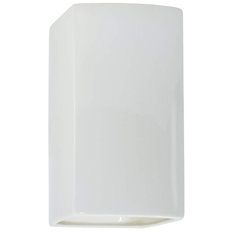 Image 1 Ambiance 9 1/2 inchH Gloss White Rectangle Closed Outdoor Sconce