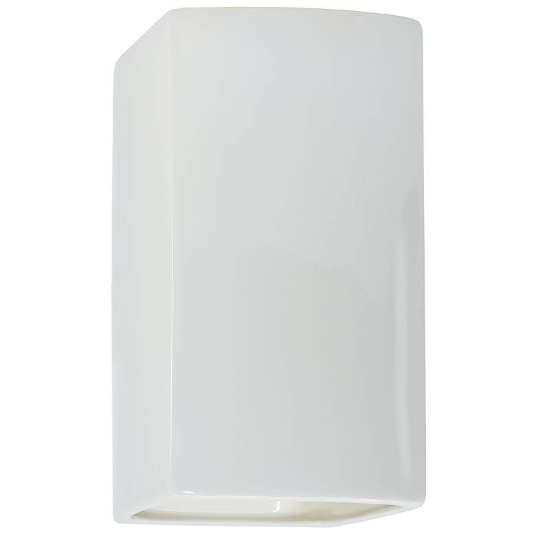 Image 1 Ambiance 9 1/2"H Gloss White Rectangle Closed Outdoor Sconce
