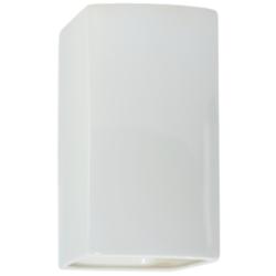 Ambiance 9 1/2"H Gloss White Rectangle Closed Outdoor Sconce