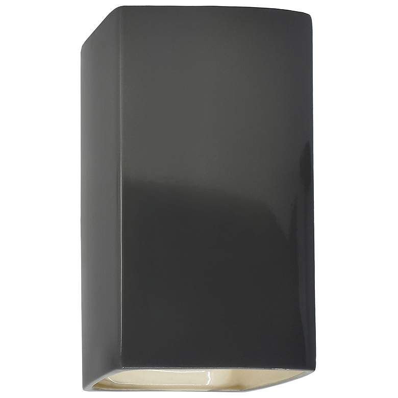 Image 1 Ambiance 9 1/2"H Gray Rectangle Closed LED Outdoor Sconce