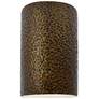 Ambiance 9 1/2"H Hammered Brass Cylinder Closed ADA Sconce