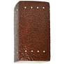 Ambiance 9 1/2"H Hammered Copper Perfs Rectangle Wall Sconce