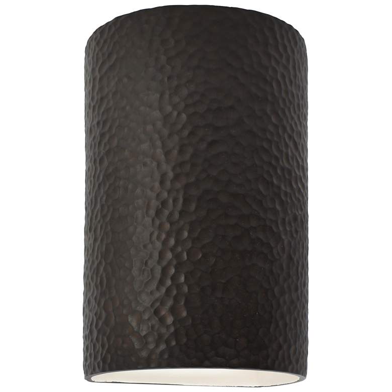 Image 1 Ambiance 9 1/2 inchH Hammered Iron Closed Outdoor Wall Sconce