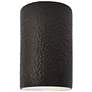 Ambiance 9 1/2"H Hammered Iron Cylinder Closed Wall Sconce