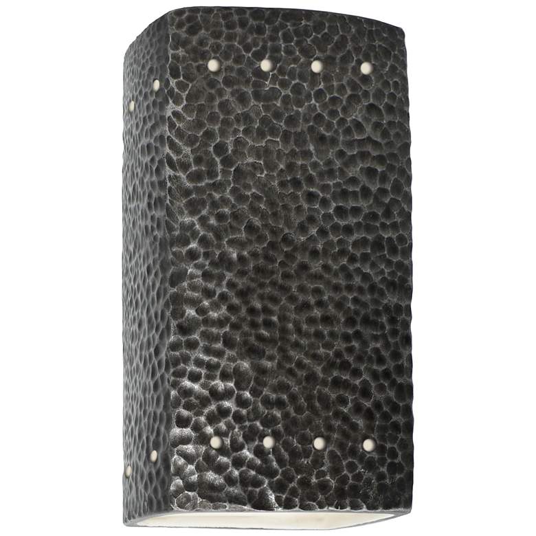 Image 1 Ambiance 9 1/2 inchH Hammered Pewter Closed LED Outdoor Sconce