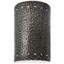 Ambiance 9 1/2"H Hammered Pewter Cylinder ADA Outdoor Sconce