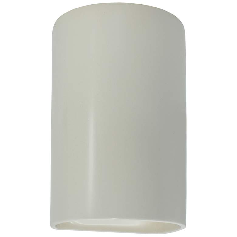 Image 1 Ambiance 9 1/2"H Matte White Cylinder Closed Outdoor Sconce