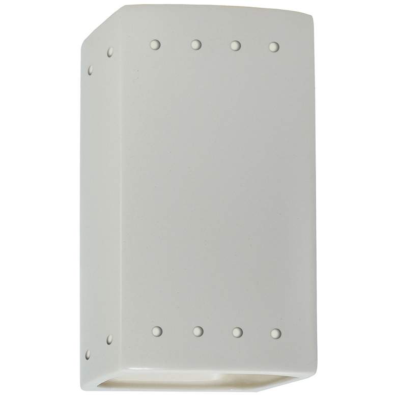 Image 1 Ambiance 9 1/2"H Matte White Perfs Rectangle LED Wall Sconce