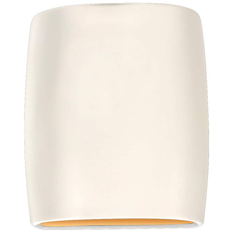 Image 1 Ambiance 9 1/2 inchH Matte White Wide Cylinder ADA Wall Sconce