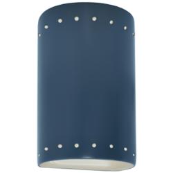 Ambiance 9 1/2"H Midnight Sky White Perfs Closed Wall Sconce
