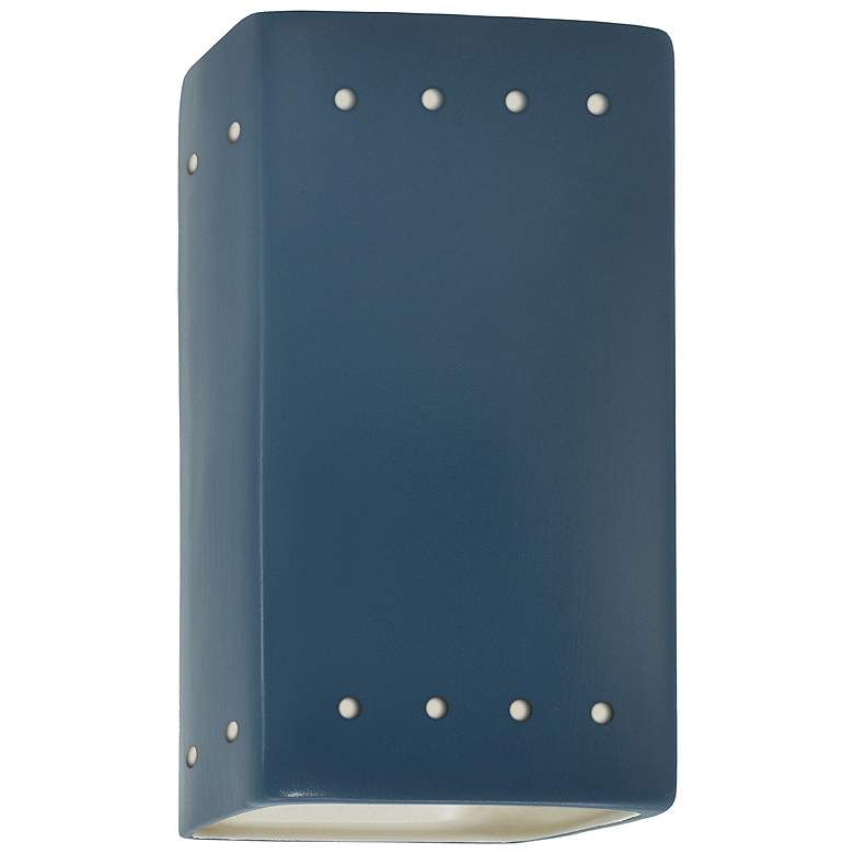 Image 1 Ambiance 9 1/2"H Midnight White Perfs Rectangle LED Sconce