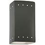 Ambiance 9 1/2"H Pewter Green Perfs Rectangle Closed Sconce