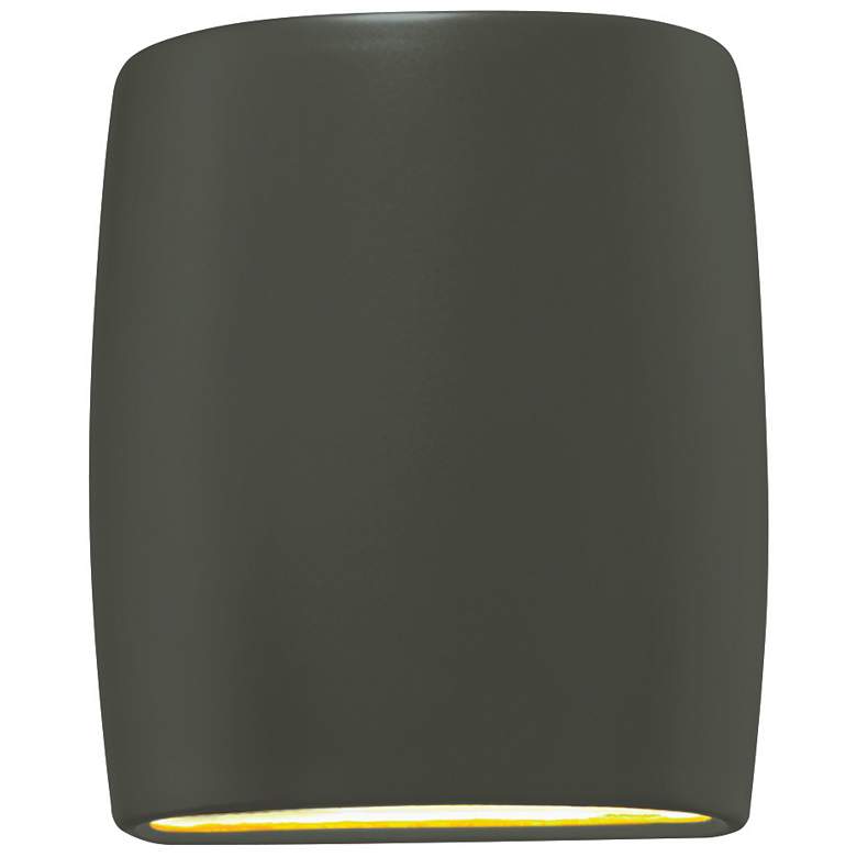 Image 1 Ambiance 9 1/2"H Pewter Green Wide Cylinder LED ADA Sconce