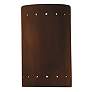 Ambiance 9 1/2"H Real Rust Perfs Cylinder Closed Wall Sconce