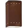 Ambiance 9 1/2"H Real Rust Perfs Rectangle LED Wall Sconce