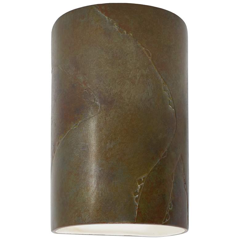 Image 1 Ambiance 9 1/2"H Red Slate Cylinder Closed Outdoor Sconce