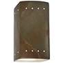 Ambiance 9 1/2"H Red Slate Perfs Rectangle Closed LED Sconce