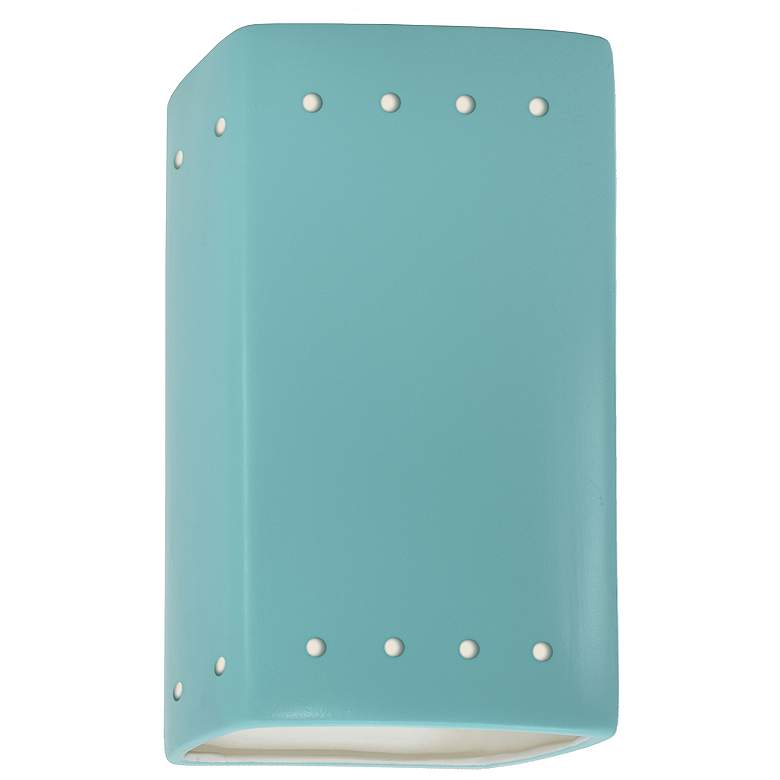 Image 1 Ambiance 9 1/2"H Reflecting Pool Perfs Rectangle Wall Sconce