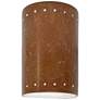 Ambiance 9 1/2"H Rust Patina Cylinder LED ADA Outdoor Sconce