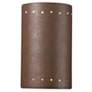 Ambiance 9 1/2"H Rust Patina Perfs Cylinder ADA Wall Sconce