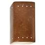 Ambiance 9 1/2"H Rust Patina Perfs Rectangle LED Wall Sconce