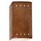 Ambiance 9 1/2"H Rust Patina Perfs Rectangle LED Wall Sconce