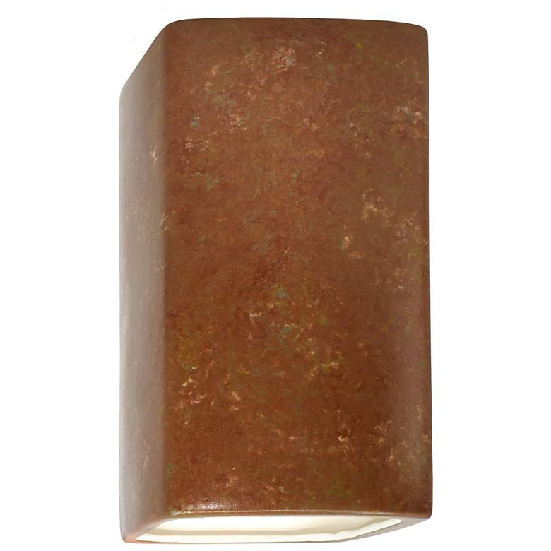 Image 1 Ambiance 9 1/2"H Rust Patina Rectangle Outdoor Wall Sconce