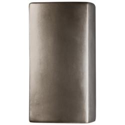 Ambiance 9 1/2&quot;H Silver Rectangle Closed Outdoor Wall Sconce