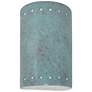 Ambiance 9 1/2"H Verde Patina Cylinder LED Outdoor Sconce