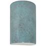 Ambiance 9 1/2"H Verde Patina Cylinder Outdoor Wall Sconce