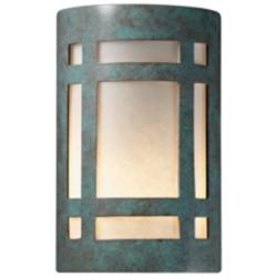 Ambiance 9 1/2&quot;H Verde Patina LED ADA Outdoor Wall Sconce