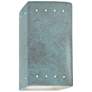 Ambiance 9 1/2"H Verde Patina Perfs Rectangle LED Sconce