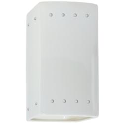 Ambiance 9 1/2&quot;H White Perfs Rectangle LED Outdoor Sconce