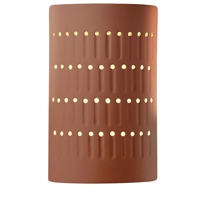 Image 1 Ambiance 9 1/4 inch High Canyon Clay Cylinder LED Wall Sconce