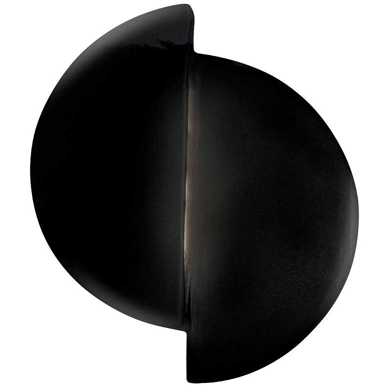 Image 1 Ambiance 9 1/4" High Gloss Black Circle LED ADA Wall Sconce