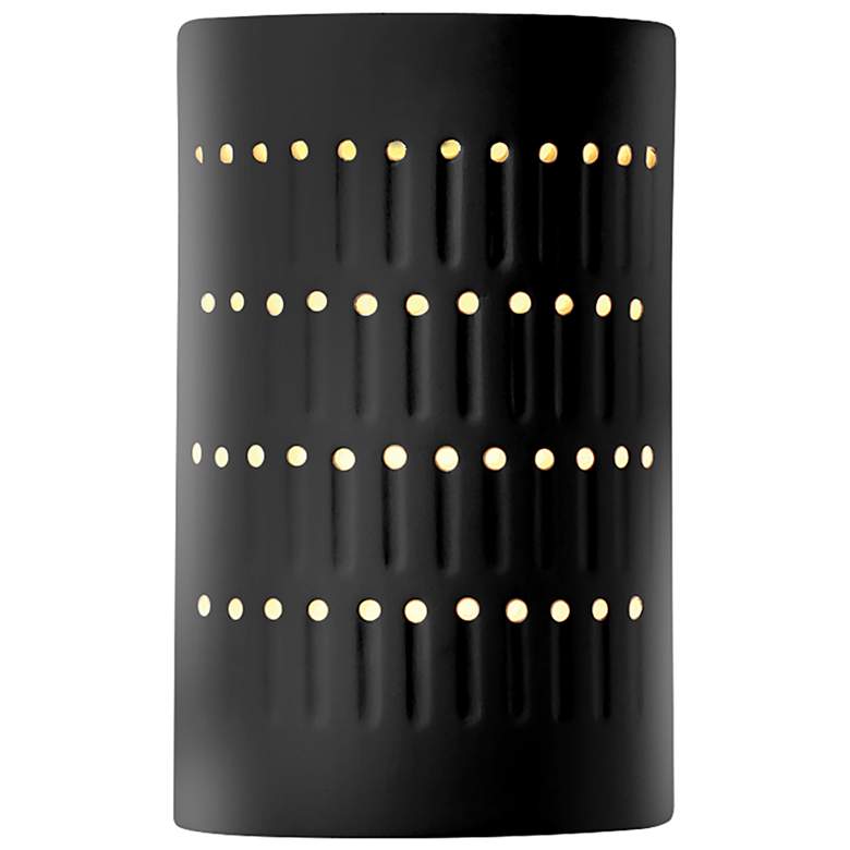 Image 1 Ambiance 9 1/4 inch High Gloss Black Cylinder Wall Sconce