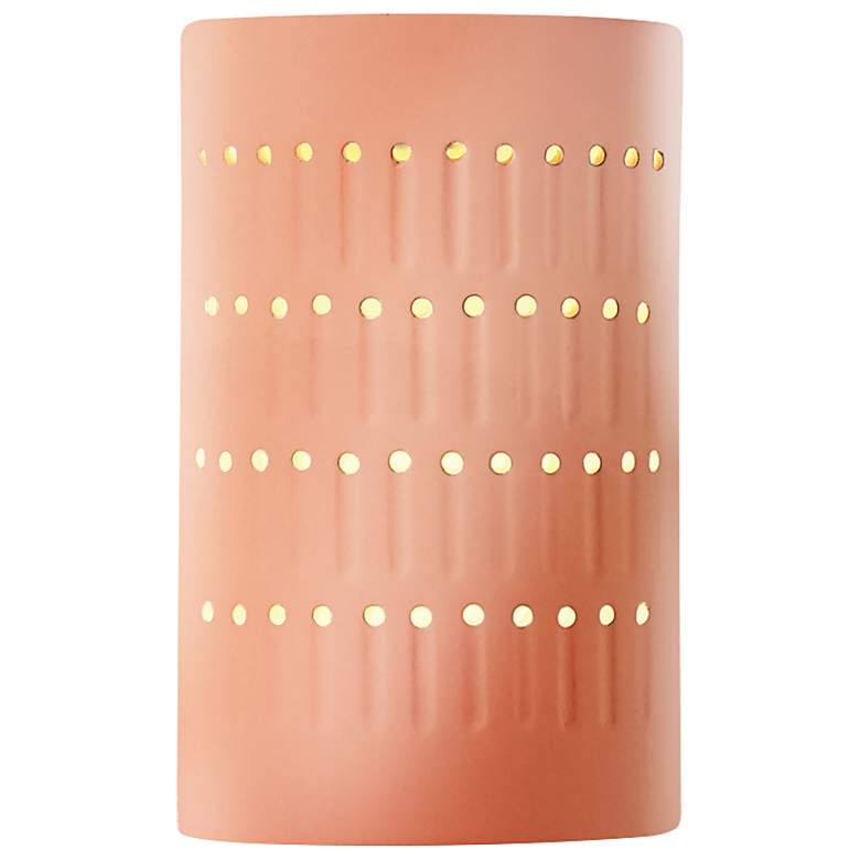 Image 1 Ambiance 9 1/4" High Gloss Blush Cylinder LED Wall Sconce