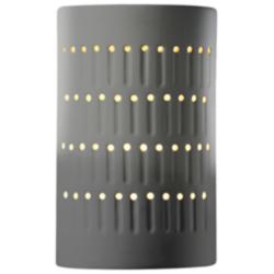 Ambiance 9 1/4" High Gloss Gray Ceramic Cylinder Wall Sconce