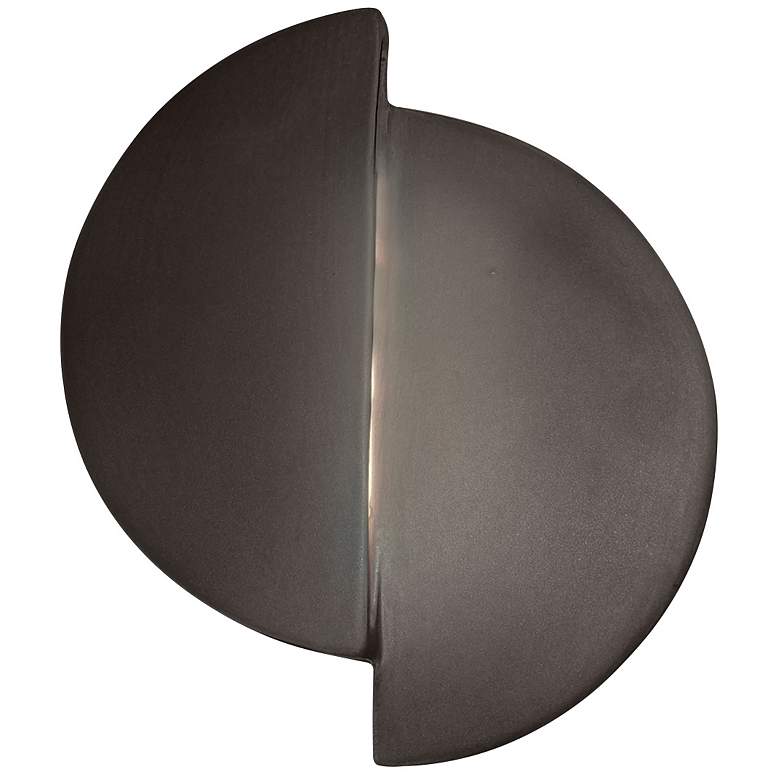 Image 1 Ambiance 9 1/4" High Gloss Gray Circle LED ADA Wall Sconce