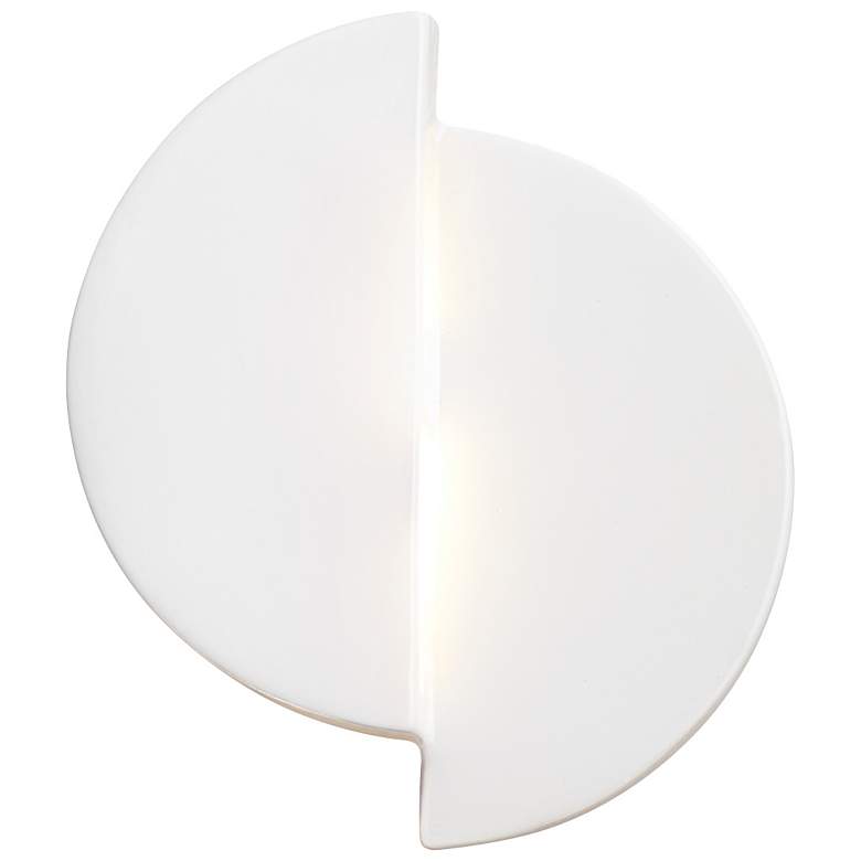 Image 1 Ambiance 9 1/4" High Gloss White Circle LED ADA Wall Sconce