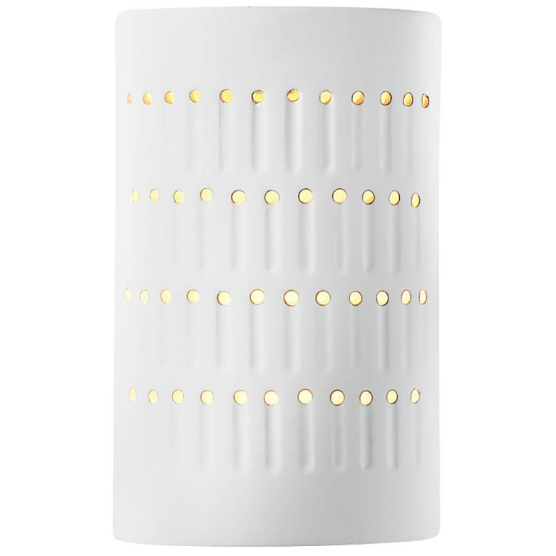 Image 1 Ambiance 9 1/4 inch High Gloss White Cylinder Wall Sconce