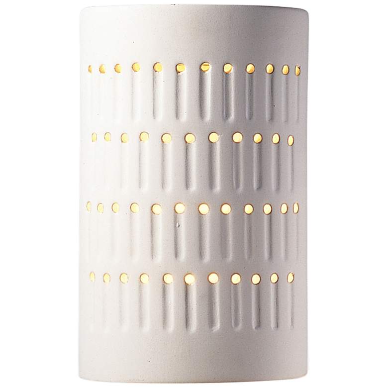 Image 1 Ambiance 9 1/4" High Matte White Half-Cylinder Wall Sconce