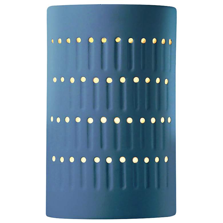 Image 1 Ambiance 9 1/4" High Midnight Sky White Cylinder Wall Sconce