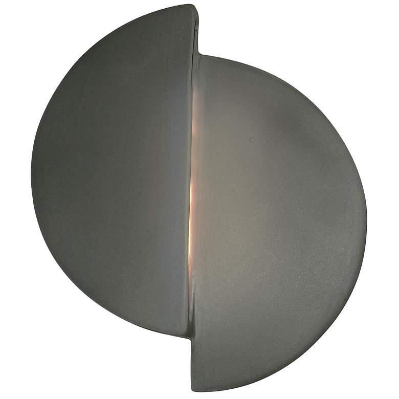 Image 1 Ambiance 9 1/4" High Pewter Green Circle LED ADA Wall Sconce