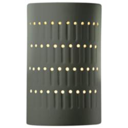 Ambiance 9 1/4" High Pewter Green Cylinder LED Wall Sconce