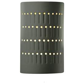 Image1 of Ambiance 9 1/4" High Pewter Green Cylinder Wall Sconce